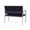 Lesro Newport 2 Seat Tandem Seating Metal Frame No Center Arms, Silver, OH Navy Upholstery NP1501 - alternate 2